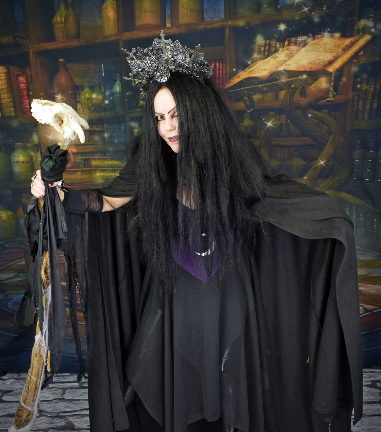 Earthwytch Cloak - fleece witchy goth cloak by Moonmaiden Gothic Clothing