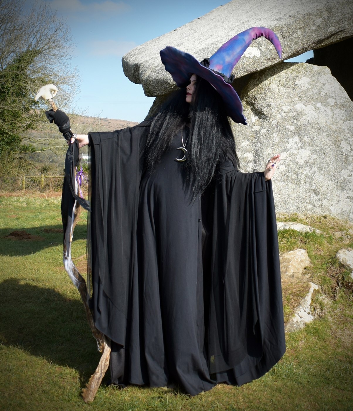 Earthwytch Cloak - fleece witchy goth cloak by Moonmaiden Gothic Clothing