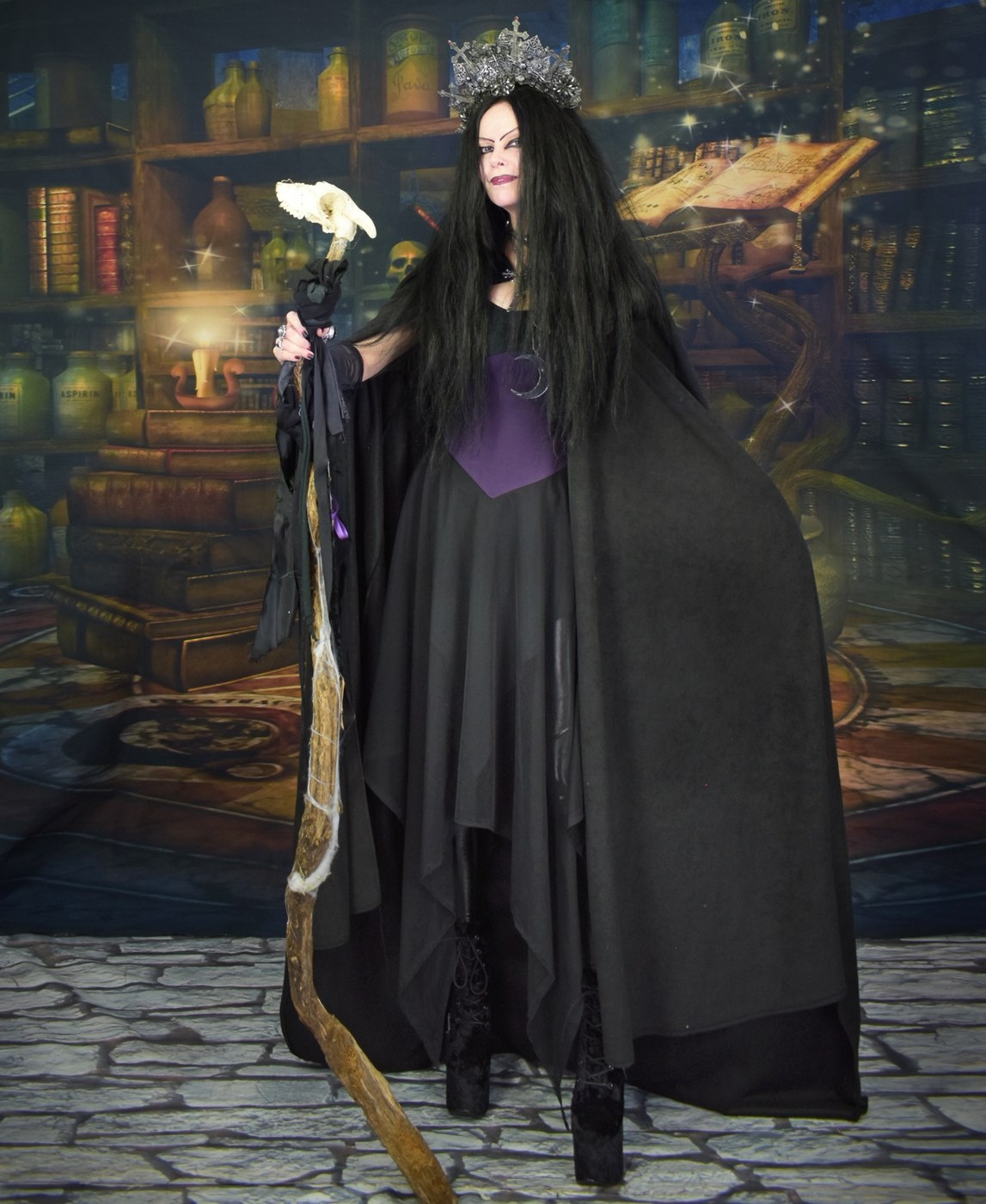 Earthwytch Cloak - fleece witchy goth cloak by Moonmaiden Gothic Clothing