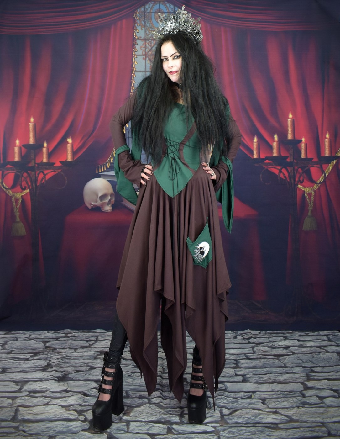 Woodlandwytch Top  - cotton lycra witchy elven goth top by Moonmaiden Gothic Clothing