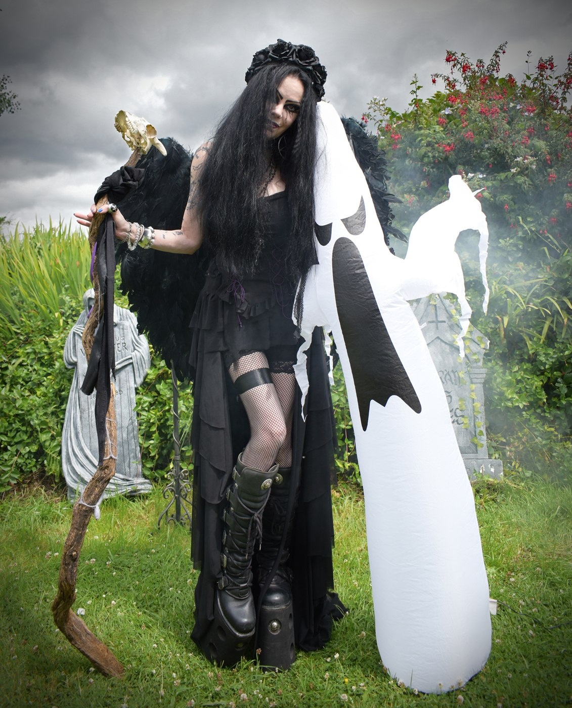 Screamaballerina Ensemble - witchy spooky ballerina goth dress by Moonmaiden Gothic Clothing