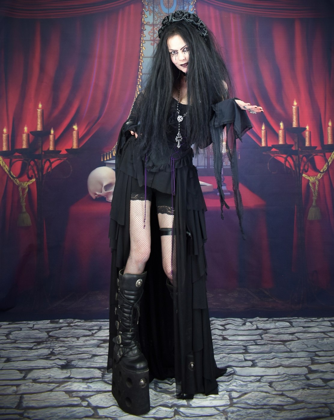 Screamaballerina Ensemble - witchy spooky ballerina goth dress by Moonmaiden Gothic Clothing