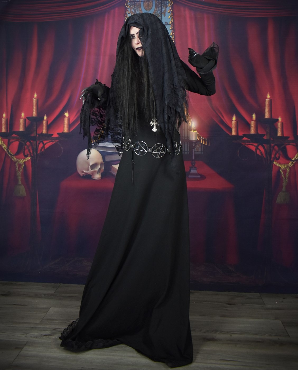 Lamentation Veil - lace witchy raggedy spooky veil by Moonmaiden Gothic Clothing