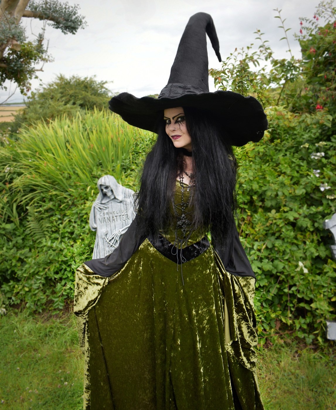 Malia Gown - Woodland Witch Elven Hooded Goth Dress by Moonmaiden Gothic Clothing