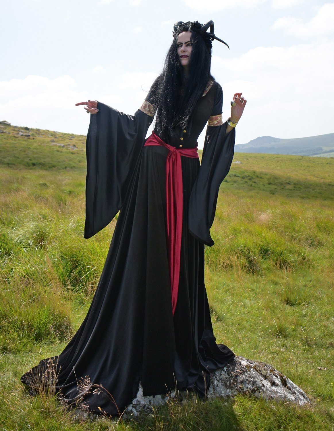 Arwen Mourning Gown - spandex velvet elven Lord of the Rings cosplay dress by Moonmaiden Gothic Clothing