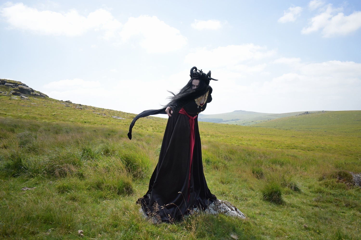 Arwen Mourning Gown - spandex velvet elven Lord of the Rings cosplay dress by Moonmaiden Gothic Clothing
