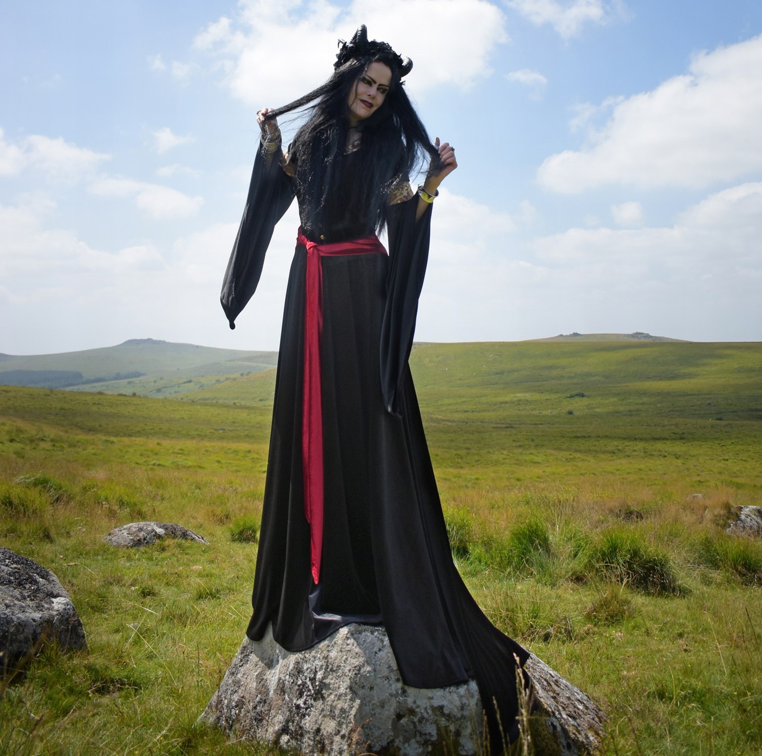 Arwen Mourning Gown - spandex velvet elven Lord of the Rings cosplay dress by Moonmaiden Gothic Clothing