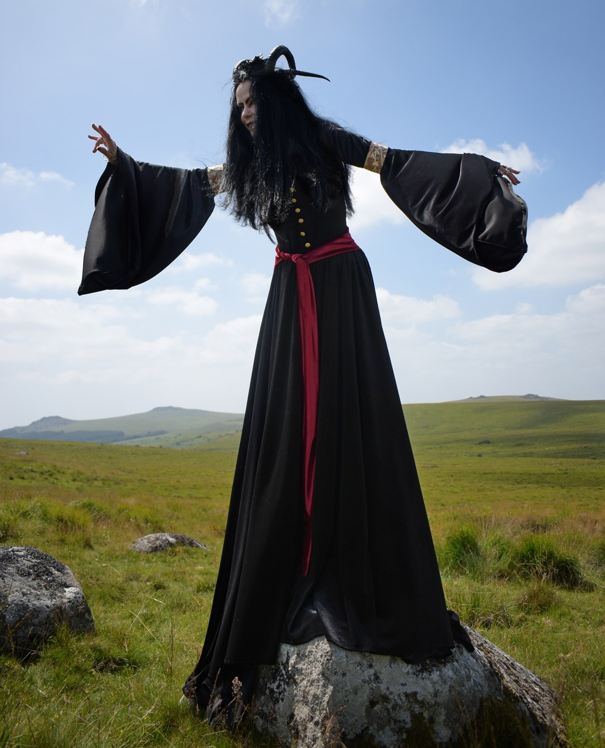 Arwen Mourning Gown - spandex velvet elven Lord of the Rings cosplay dress by Moonmaiden Gothic Clothing