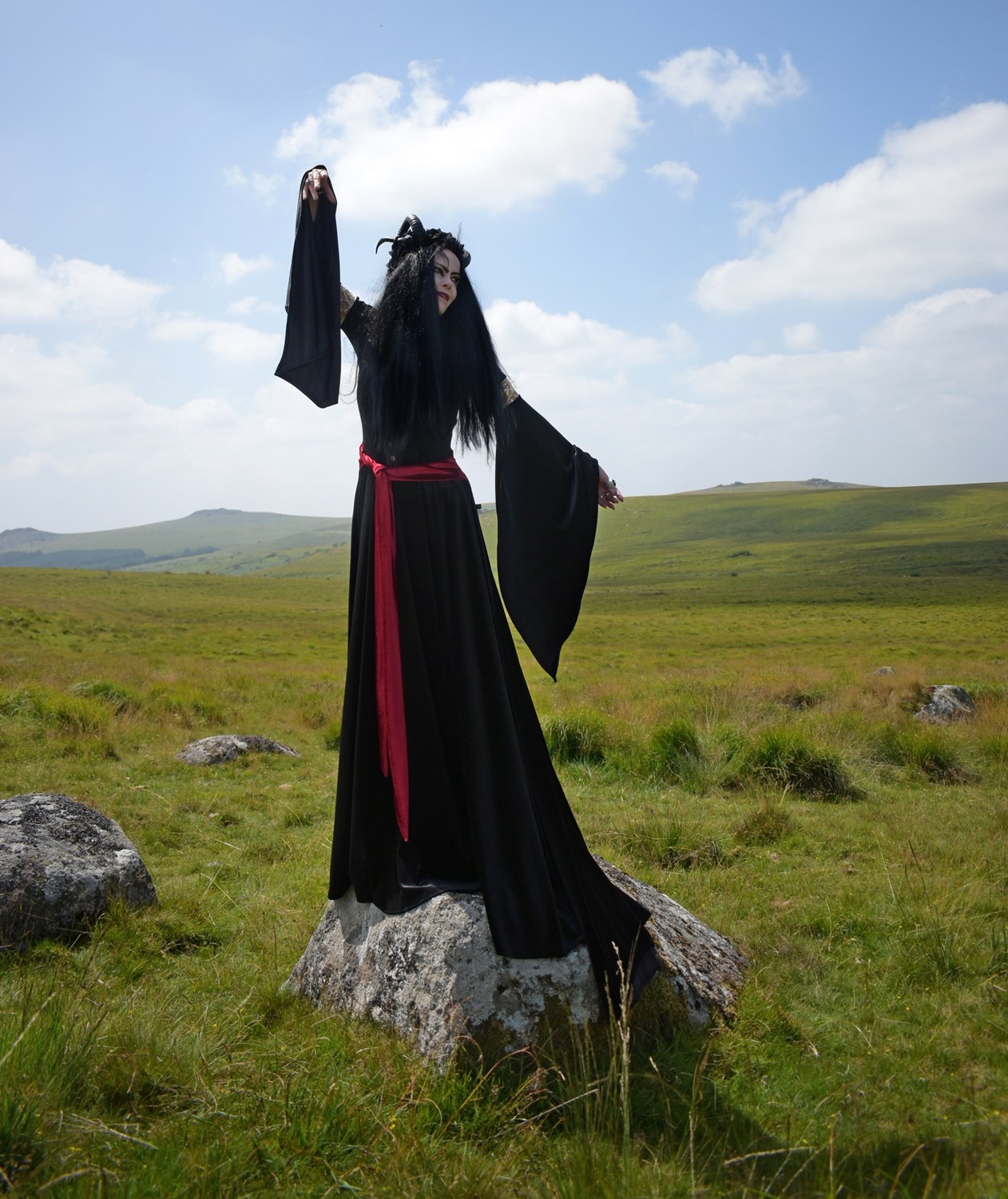 Arwen Mourning Gown - spandex velvet elven Lord of the Rings cosplay dress by Moonmaiden Gothic Clothing