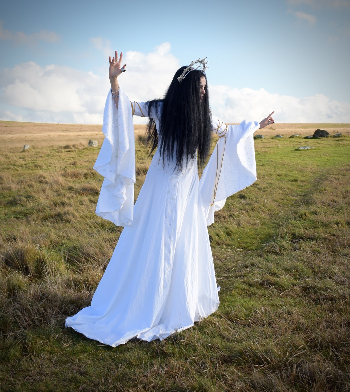 Eowyn - White Lady of Rohan Gown - Lord of the Rings Cosplay Dress by Moonmaiden Gothic Clothing