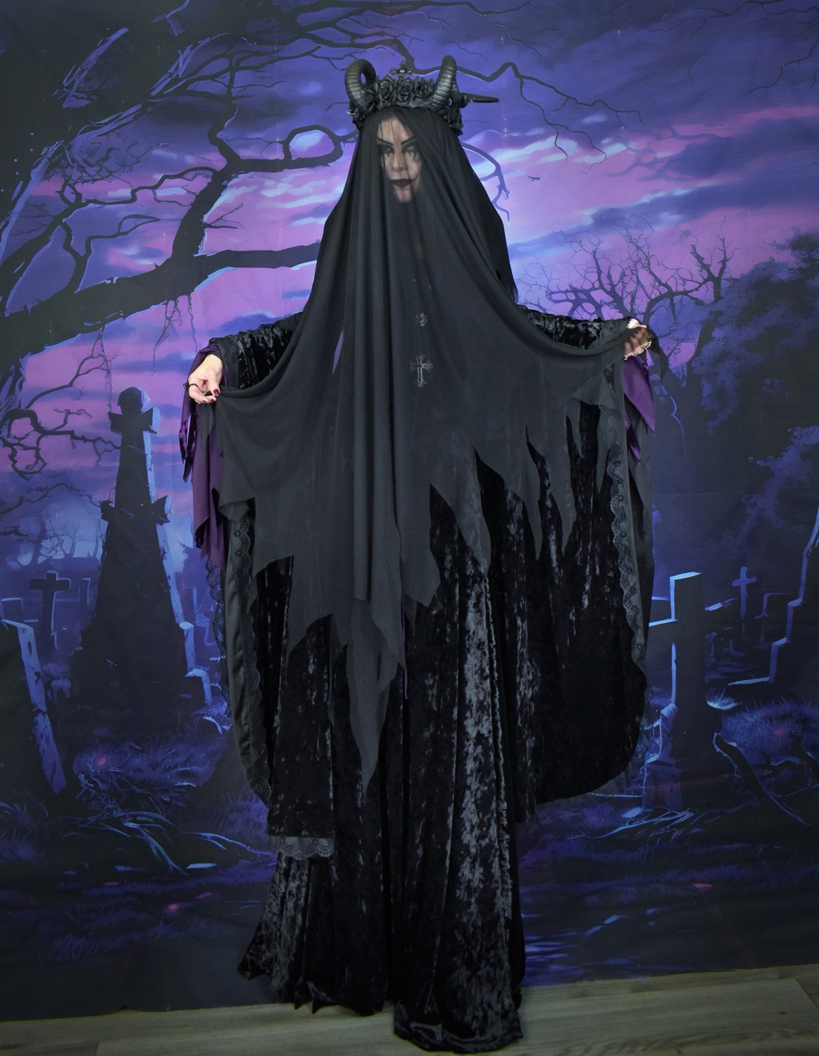 Lamentation Mesh Veil � mesh witchy raggedy spooky veil by Moonmaiden Gothic Clothing