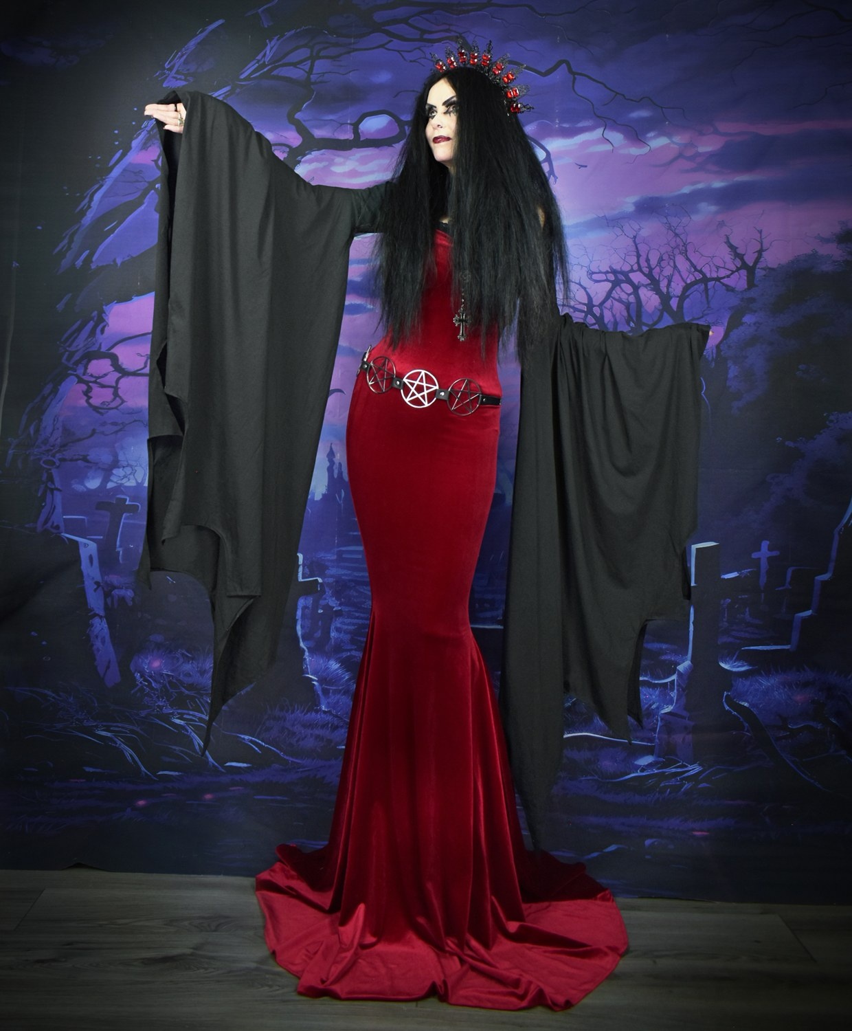 Nosferellla Bolero � cotton jersey batwing sleeved goth witch bolero by Moonmaiden Gothic Clothing