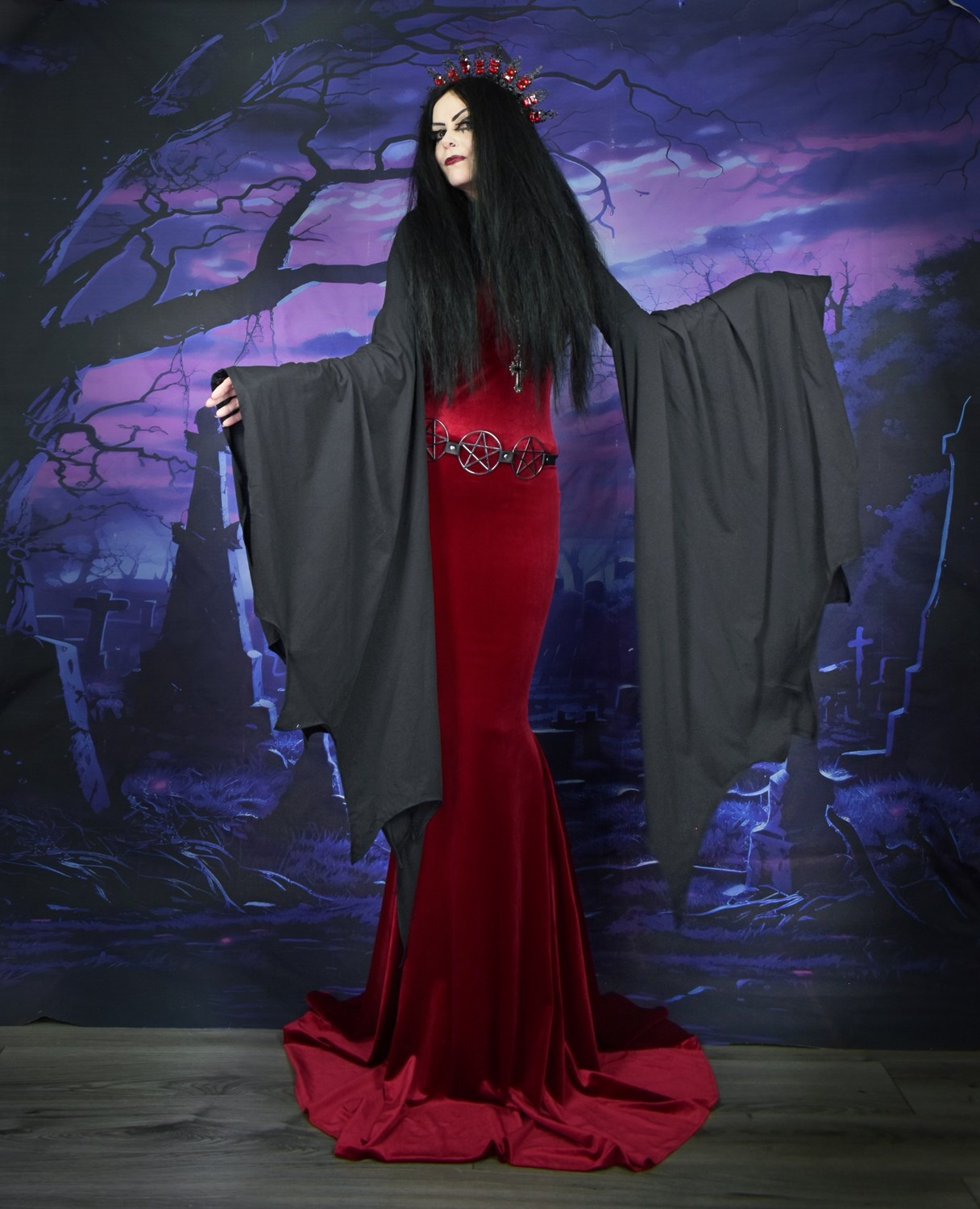 Nosferellla Bolero � cotton jersey batwing sleeved goth witch bolero by Moonmaiden Gothic Clothing