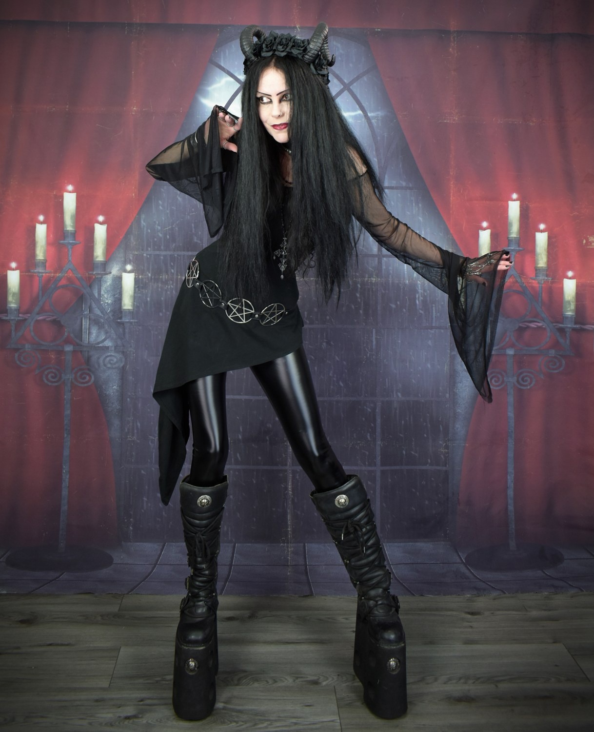 gothic witch, goth, witch, top, gothic clothing, witchy, wiccan, Medieval, witch dress, witchy dress, pagan mini dress, cotton minidress, cotton mini dress, asymmetric minidress, everyday witchwear