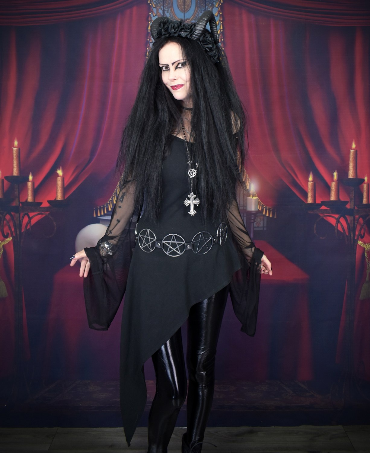 gothic witch, goth, witch, top, gothic clothing, witchy, wiccan, Medieval, witch dress, witchy dress, pagan mini dress, cotton minidress, cotton mini dress, asymmetric minidress, everyday witchwear