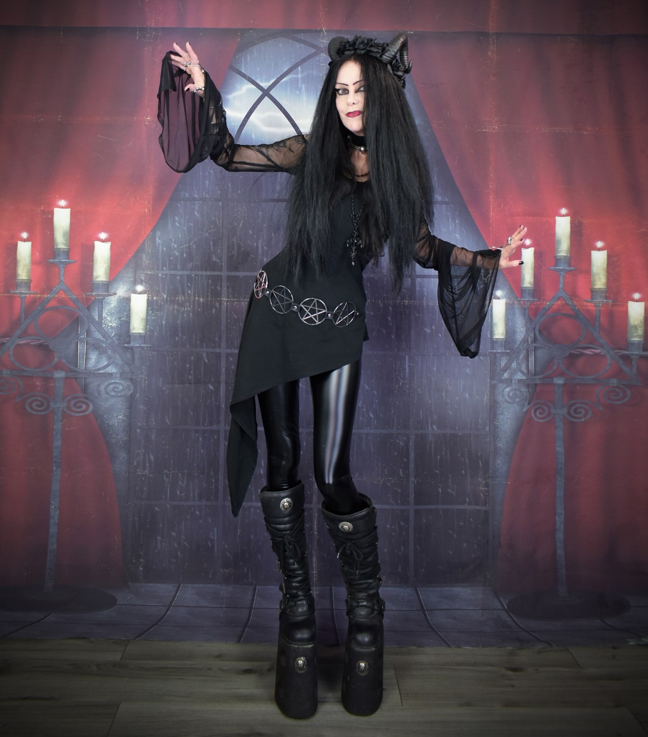 gothic witch, goth, witch, top, gothic clothing, witchy, wiccan, Medieval, witch dress, witchy dress, pagan mini dress, cotton minidress, cotton mini dress, asymmetric minidress, everyday witchwear