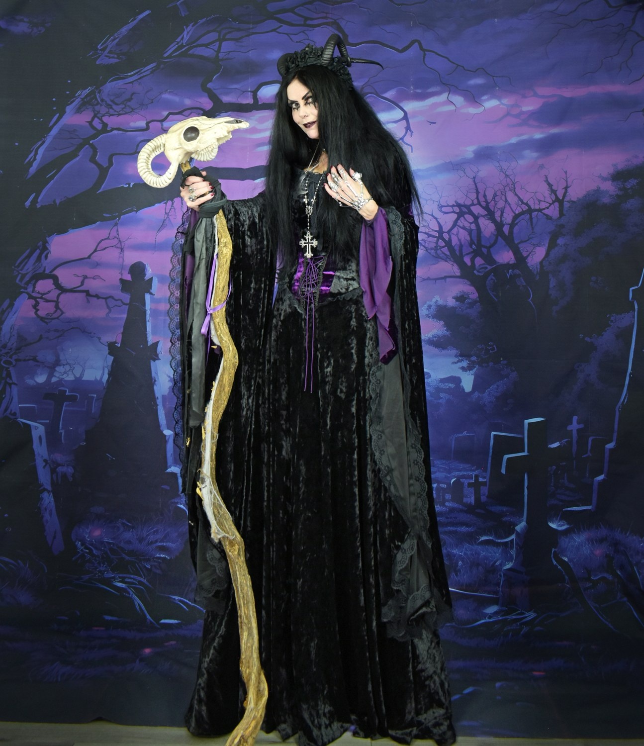 The Graveheart Revenant Gown -  crushed velvet goth witch dress by Moonmaiden Gothic Clothing