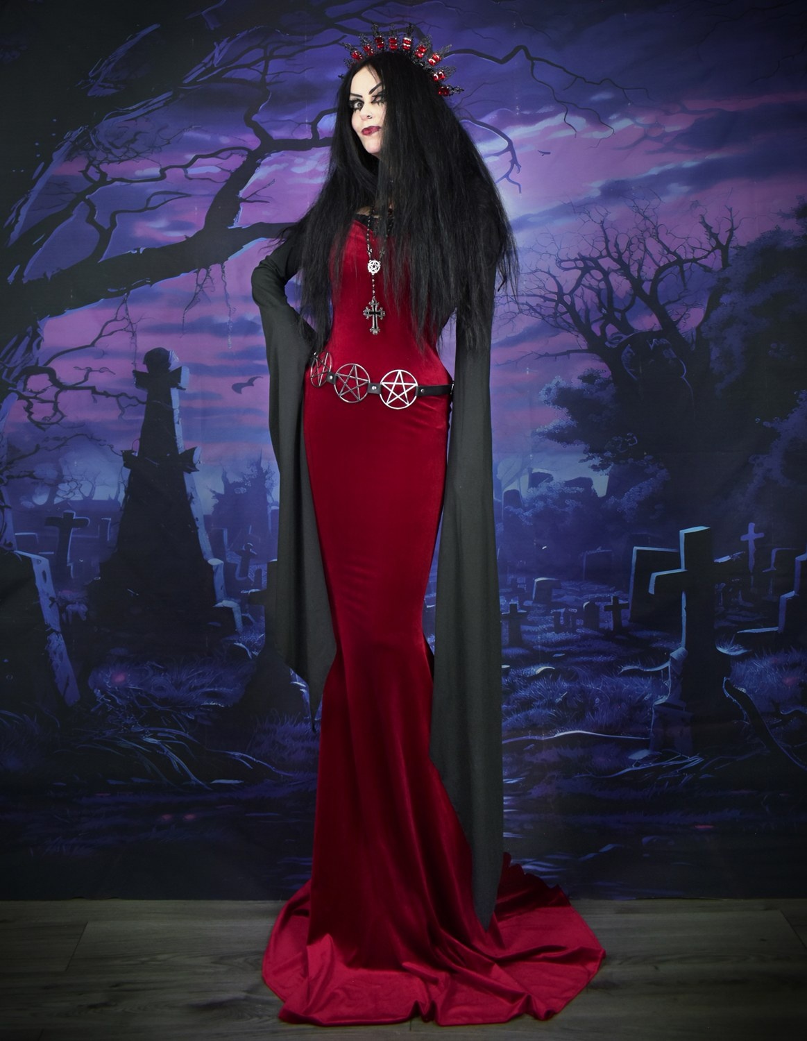 Witching Night Bolero - Ultra Long Sleeved cotton goth shrug by Moonmaiden Gothic Clothing