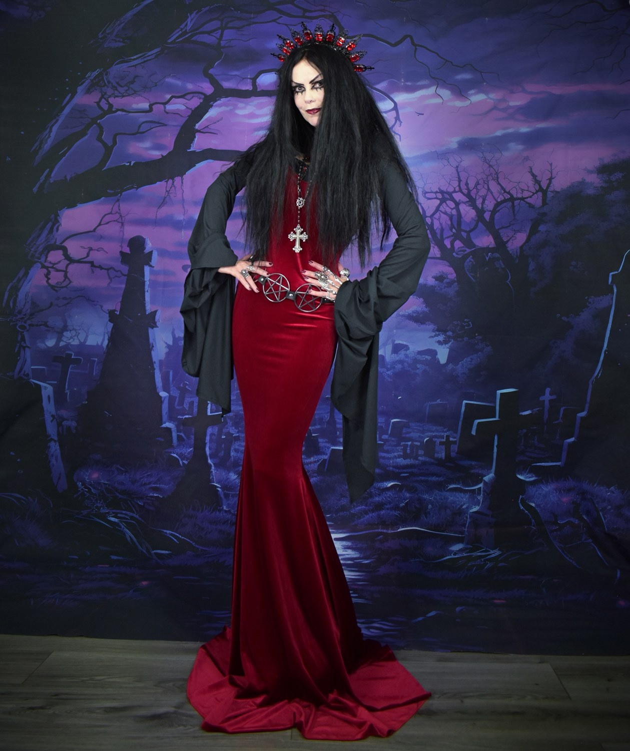 Witching Night Bolero - Ultra Long Sleeved cotton goth shrug by Moonmaiden Gothic Clothing