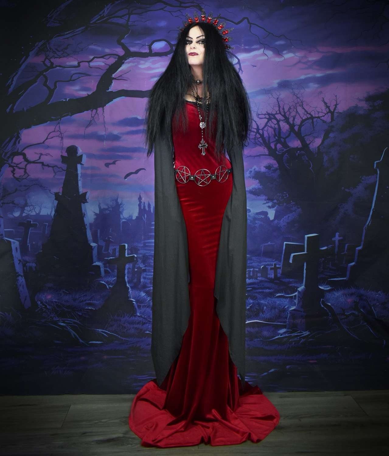 Witching Night Bolero - Ultra Long Sleeved cotton goth shrug by Moonmaiden Gothic Clothing