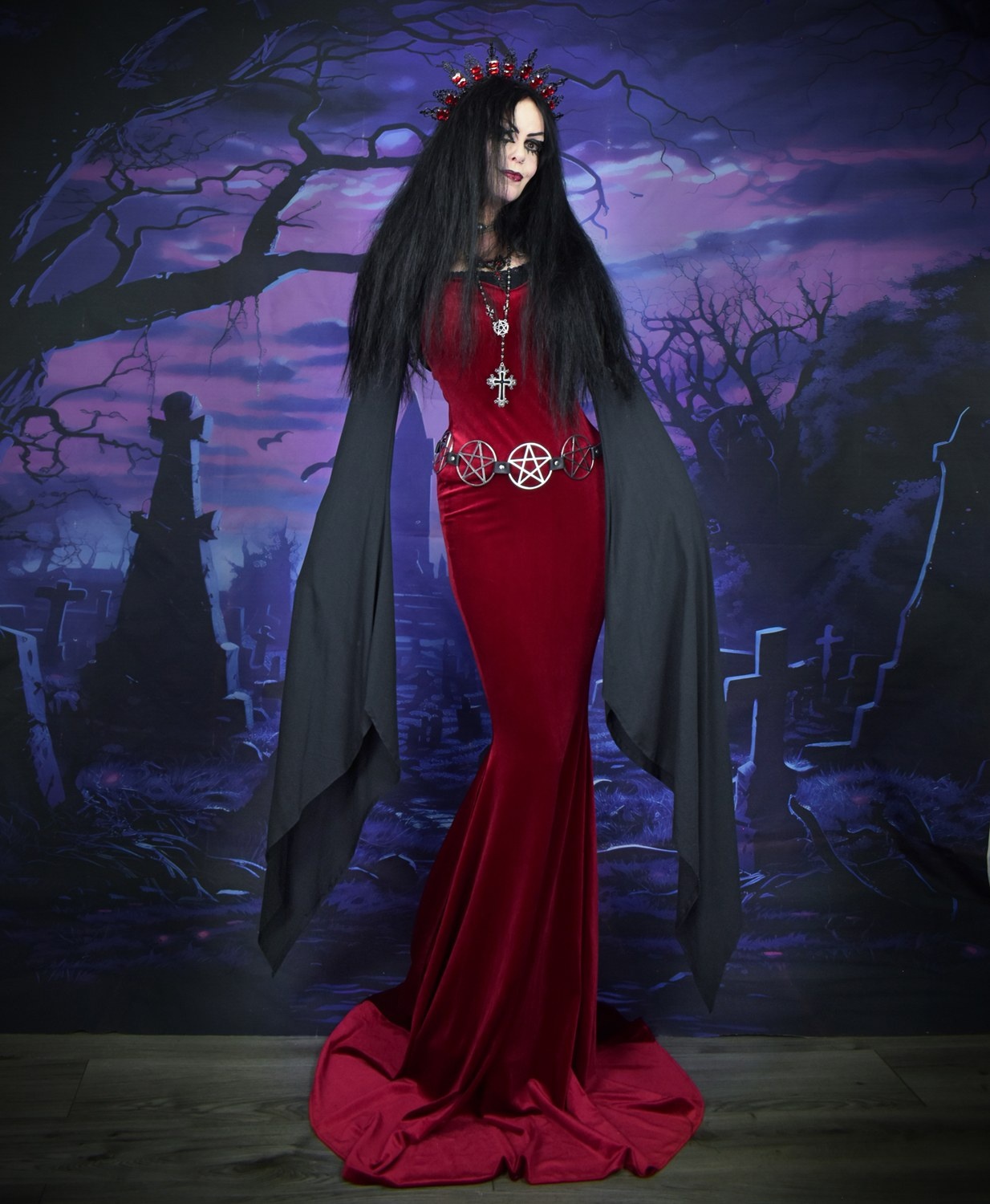 Witching Night Bolero - Ultra Long Sleeved cotton goth shrug by Moonmaiden Gothic Clothing