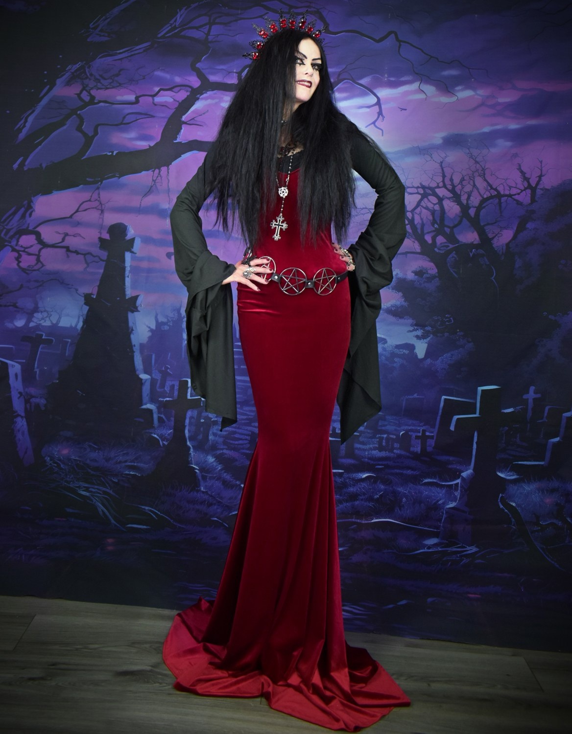 Witching Night Bolero - Ultra Long Sleeved cotton goth shrug by Moonmaiden Gothic Clothing