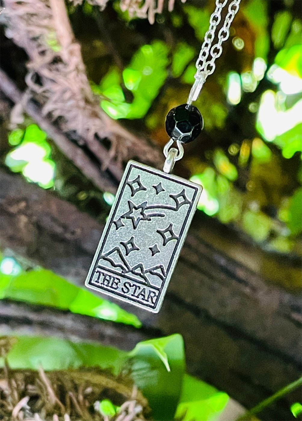 The Star Tarot & Black Onyx Pendant Necklace by My Beautiful Gothic