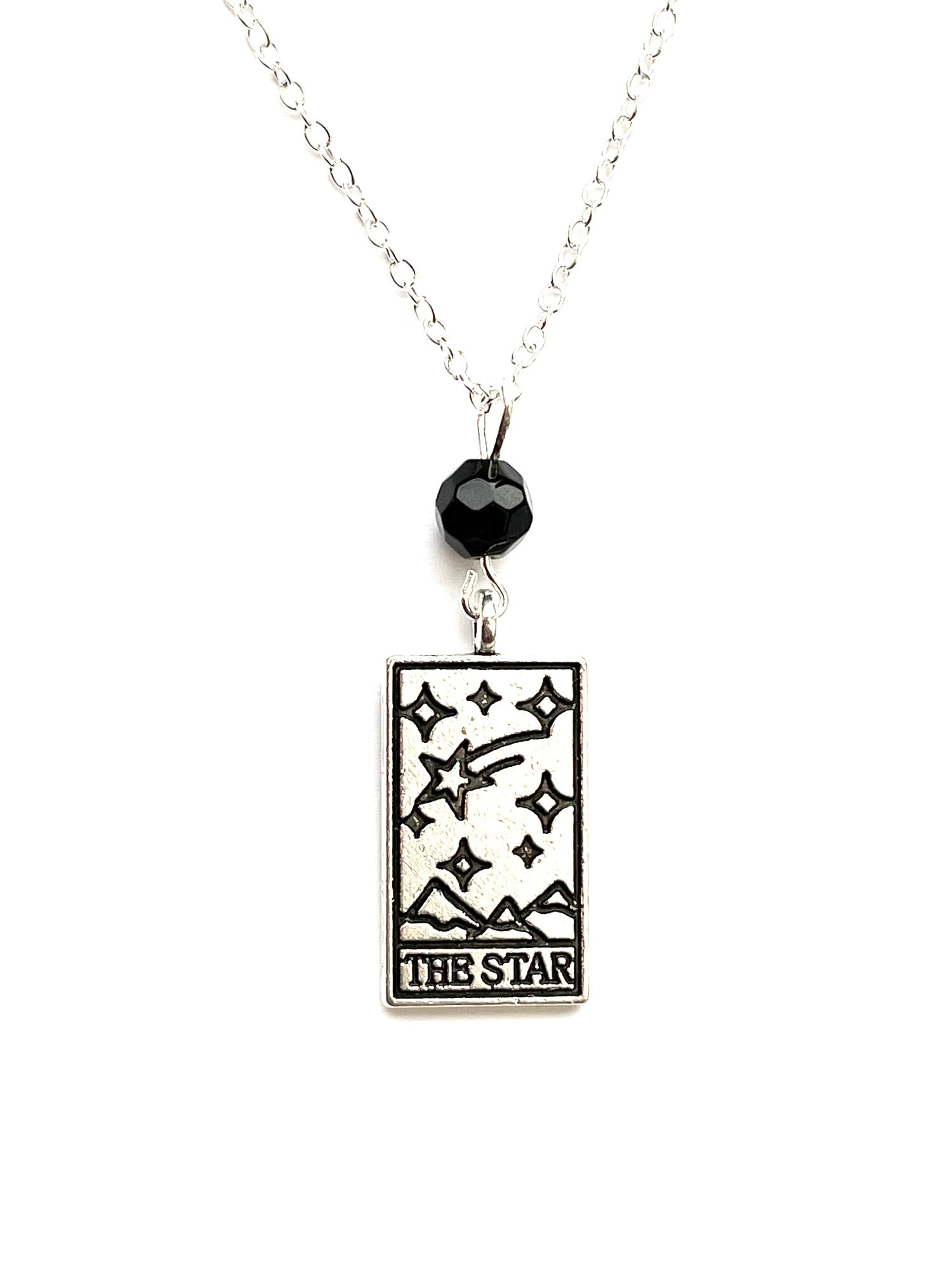 The Star Tarot & Black Onyx Pendant Necklace by My Beautiful Gothic