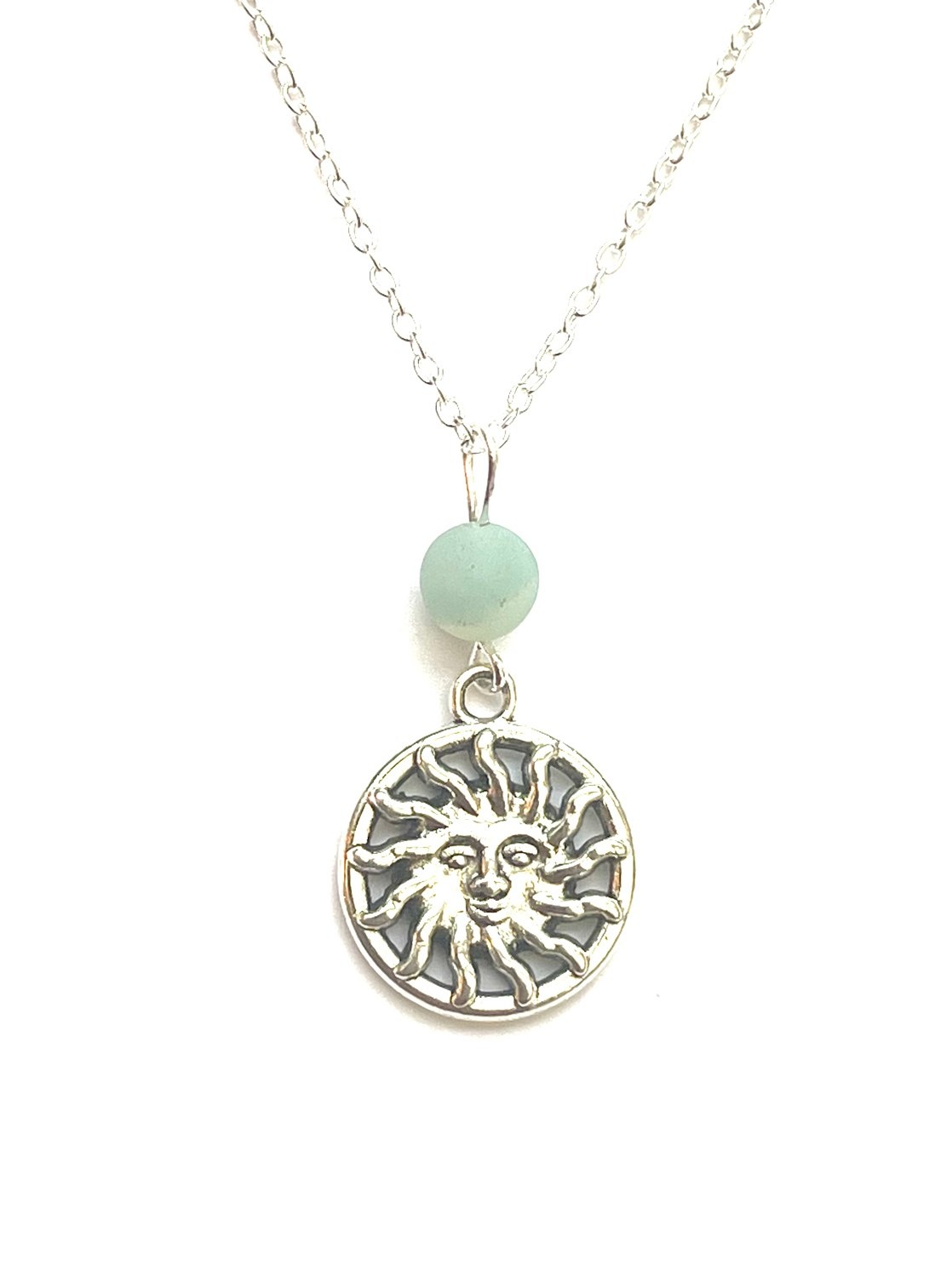 Sun & Amazonite Pendant Necklace by My Beautiful Gothic