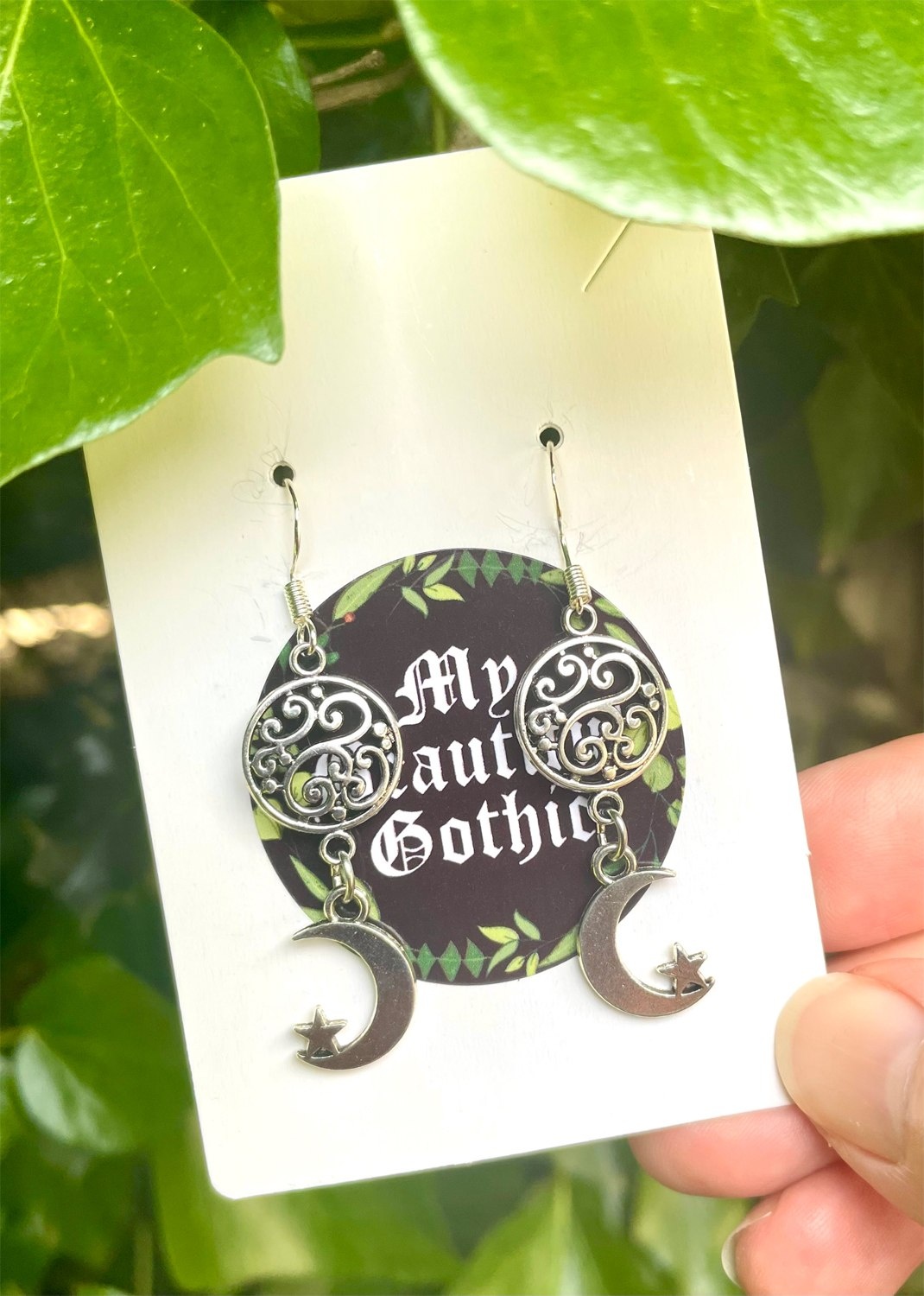 Filigree & Moon Star Earrings by My Beautiful Gothic