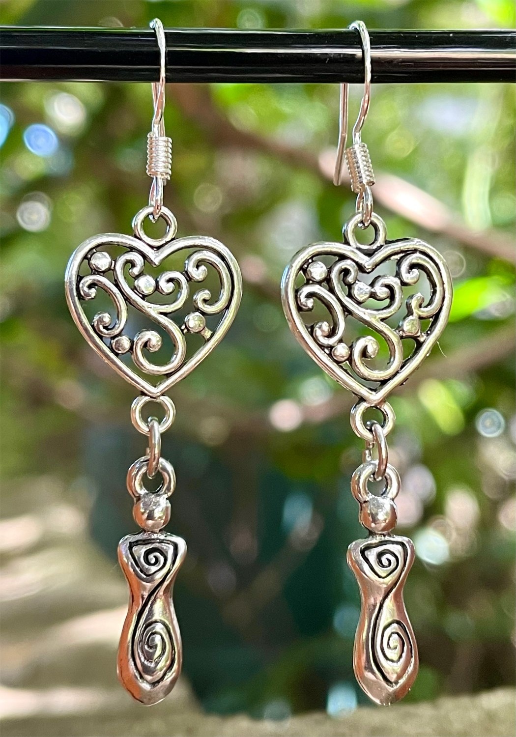 Heart & Goddess Earrings by My Beautiful Gothic