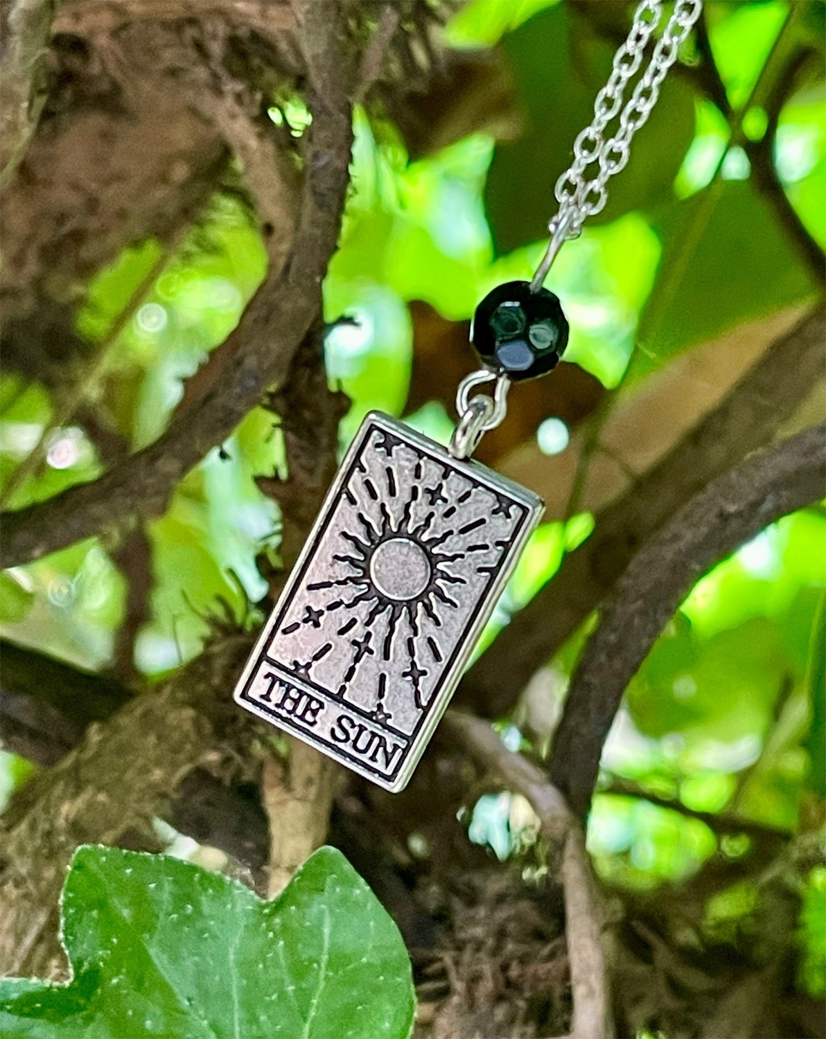 The Sun Tarot & Black Onyx Pendant Necklace by My Beautiful Gothic