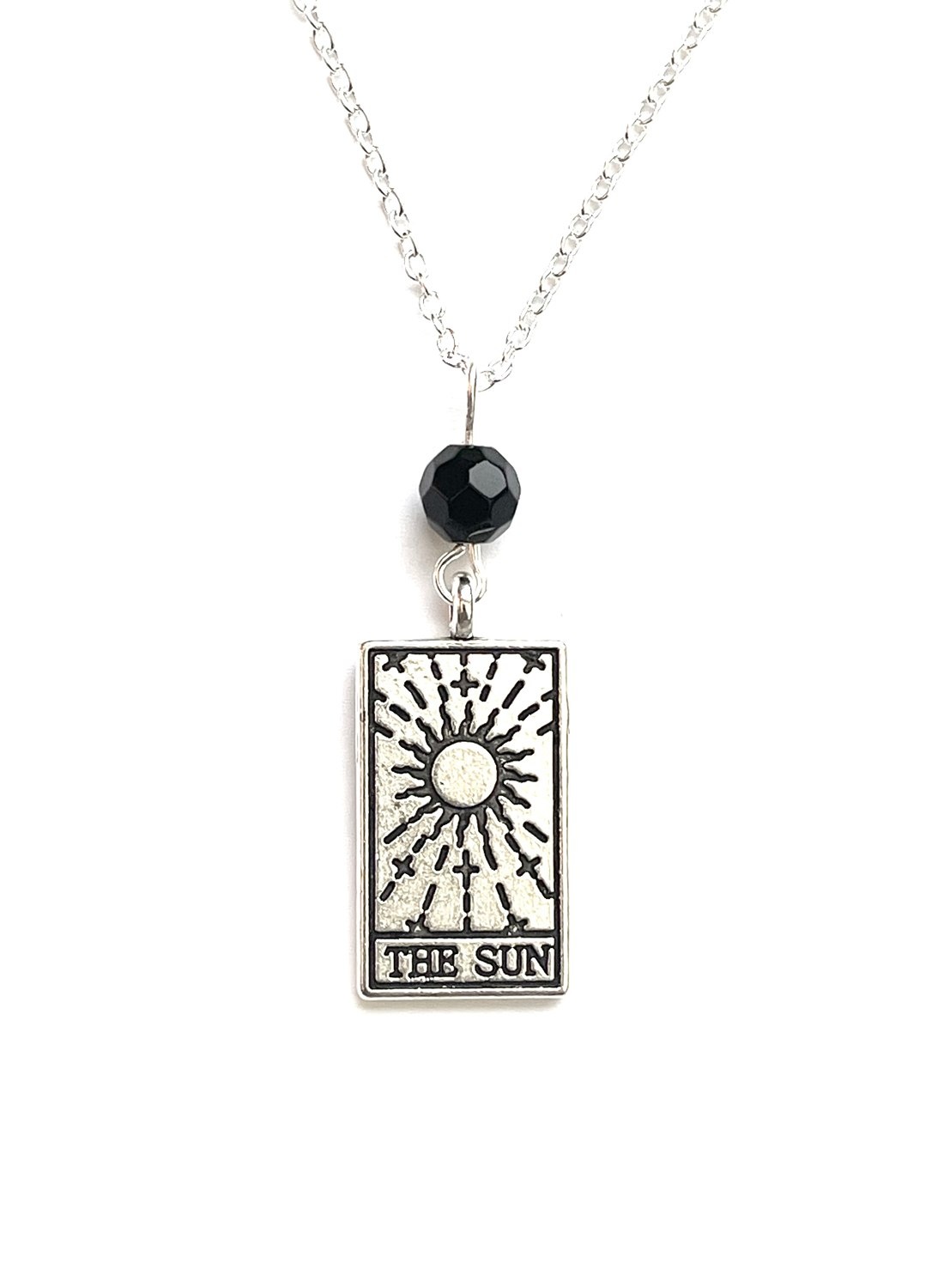 The Sun Tarot & Black Onyx Pendant Necklace by My Beautiful Gothic