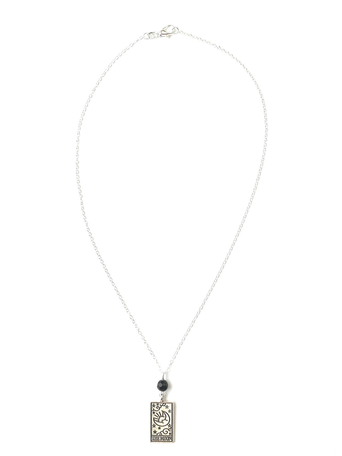 The Moon tarot & black onyx pendant necklace by My Beautiful Gothic