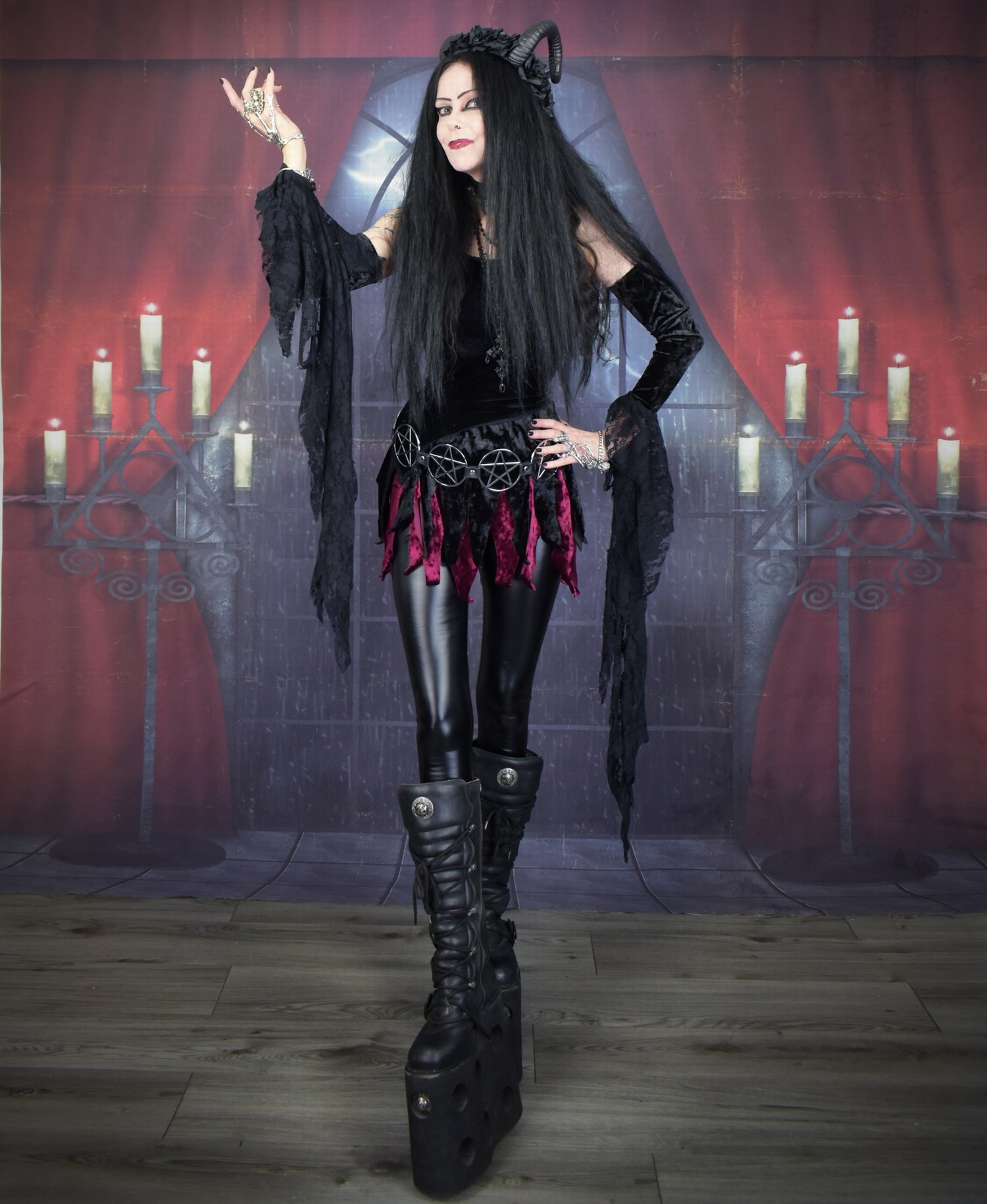 Vixiana Miniskirt - layered raggedy witch velvet mini skirt by Moonmaiden Gothic Clothing