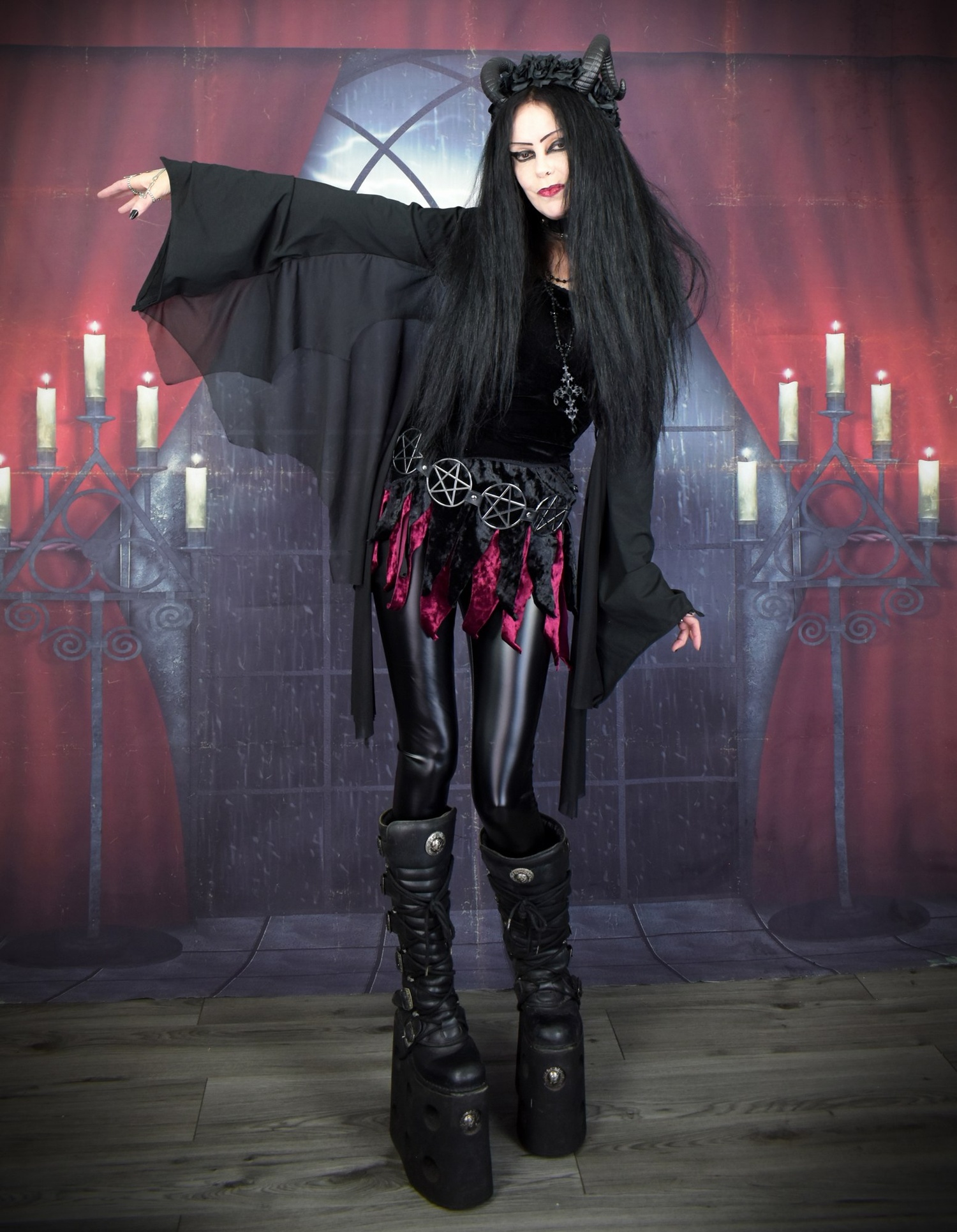 Vixiana Miniskirt - layered raggedy witch velvet mini skirt by Moonmaiden Gothic Clothing