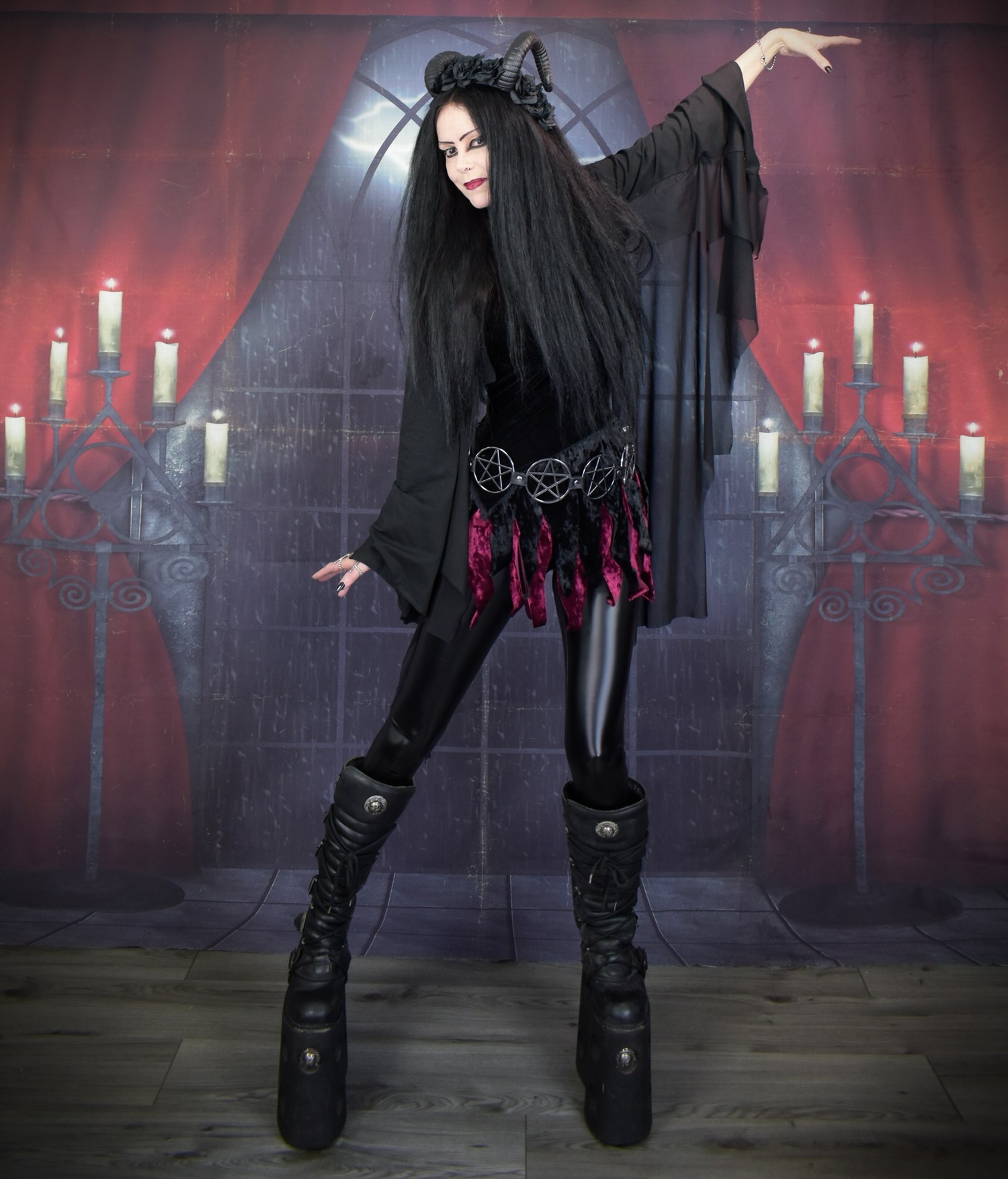 Vixiana Miniskirt - layered raggedy witch velvet mini skirt by Moonmaiden Gothic Clothing