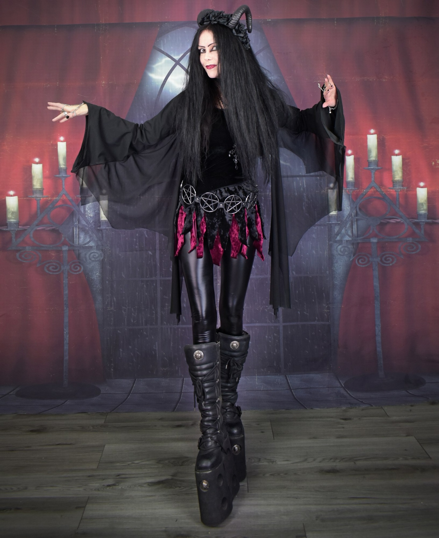 Vixiana Miniskirt - layered raggedy witch velvet mini skirt by Moonmaiden Gothic Clothing