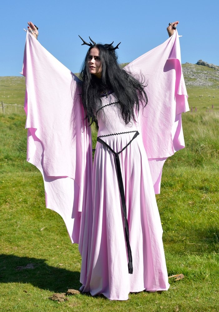 Lily Munster Deluxe Gown - cotton lycra halloween cosplay costume, based on the iconic dress worn by Yvonne de Carlo in the Munsters