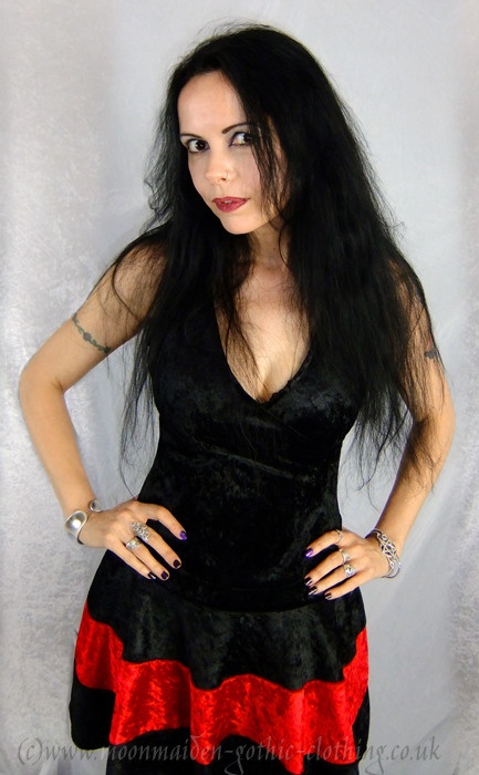 Nymphalinae Bodice - crushed velvet crossover goth witch top by Moonmaiden Gothic Clothing