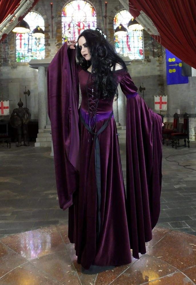 Guinevere Gown - witchy clothing steamed velvet medieval arthurian goth witch dress by Moonmaiden Gothic Clothing