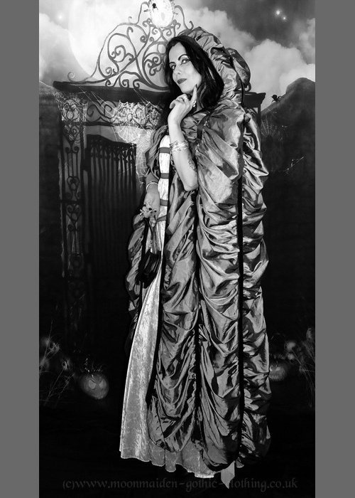 Lily Munster Cloak - taffeta Munsters cosplay costume replica by Moonmaiden Gothic Clothing