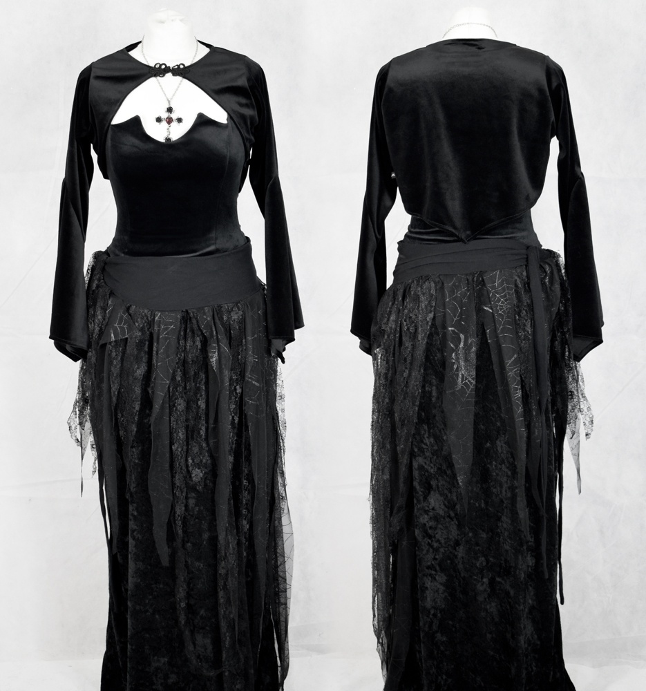 Moonshadow Bolero - steamed velvet goth witchy shrug by Moonmaiden Gothic Clothing
