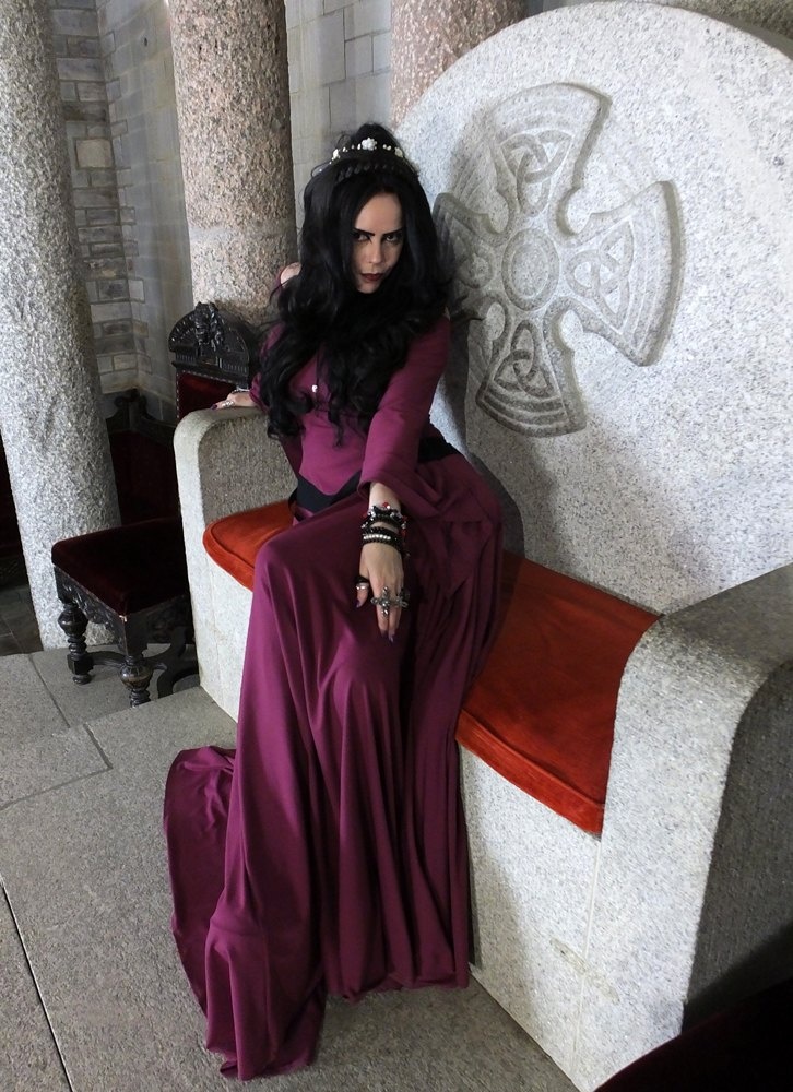 Eledhwen Gown  - witchy clothing cotton lycra medieval arthurian goth witch dress by Moonmaiden Gothic Clothing