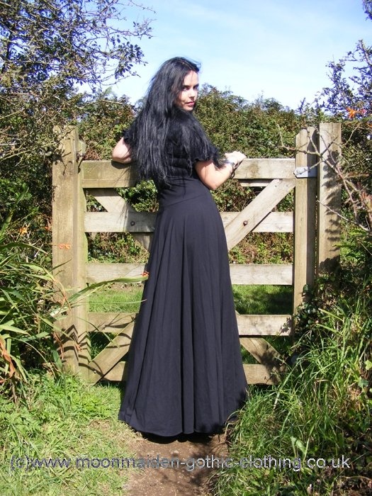 Lunaria Gown - witchy clothing cotton lycra goth witch dress by Moonmaiden Gothic Clothing