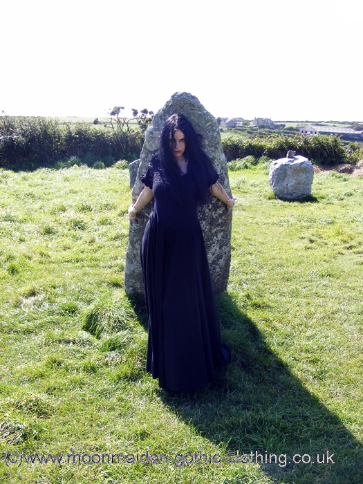 Lunaria Gown - witchy clothing cotton lycra goth witch dress by Moonmaiden Gothic Clothing