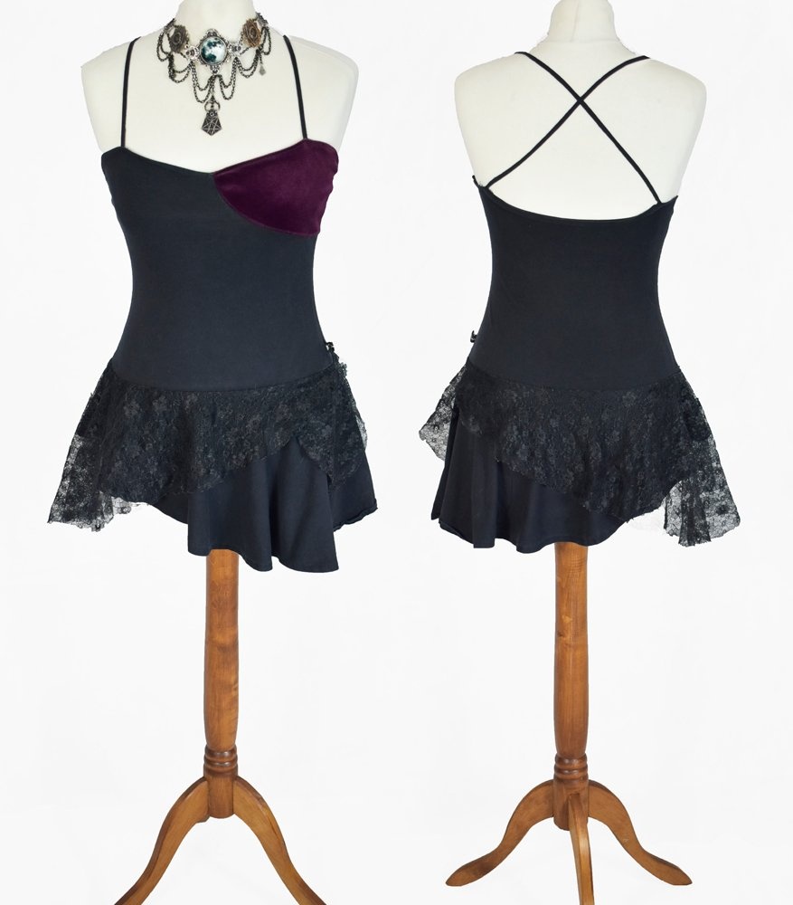 Your Own Little Cheekwah Minidress - cotton lycra steampunk goth witch mini dress by Moonmaiden Gothic Clothing