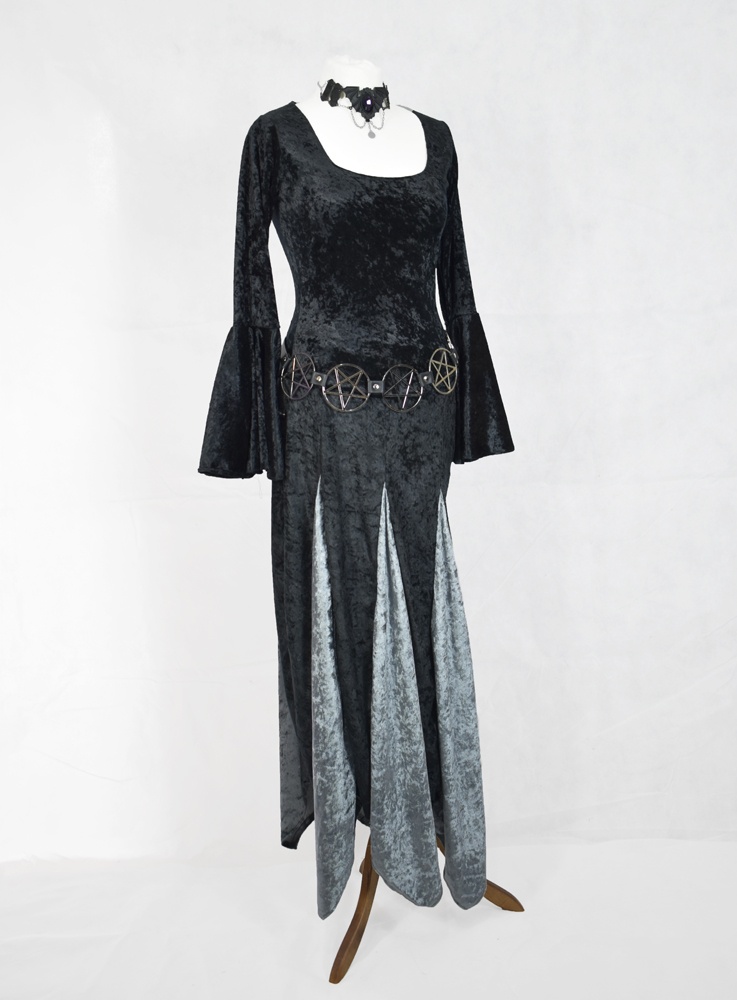 Blackberry Top and Wiccan Velvet Insert Skirt by Moonmaiden Gothic Clothing