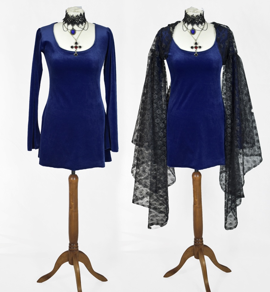 I Shall Wear Midnight Minidress - by Moonmaiden Gothic Clothing - worn with Funerialle Bolero