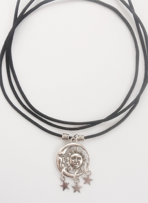 My Beautiful Gothic Sun, Moon & Stars wrap-around Choker